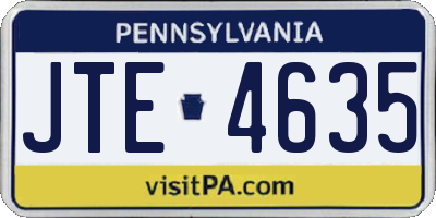 PA license plate JTE4635