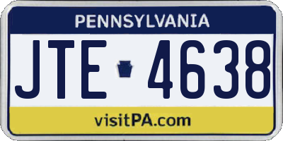PA license plate JTE4638