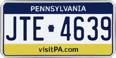 PA license plate JTE4639