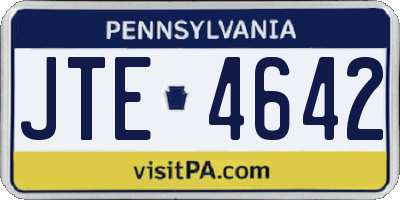 PA license plate JTE4642