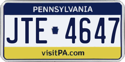 PA license plate JTE4647