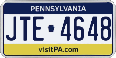 PA license plate JTE4648