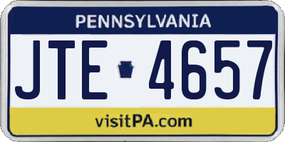 PA license plate JTE4657