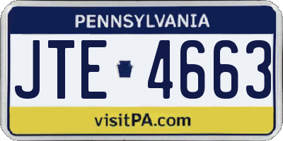PA license plate JTE4663
