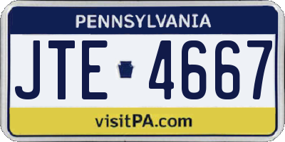 PA license plate JTE4667
