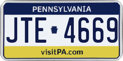 PA license plate JTE4669