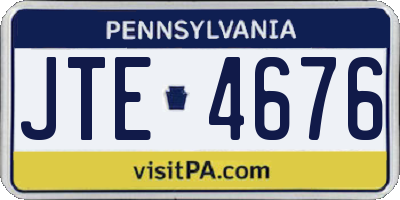 PA license plate JTE4676