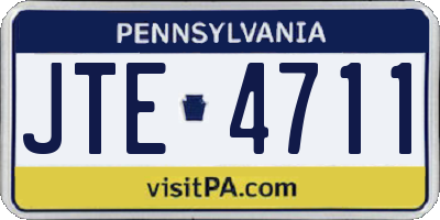 PA license plate JTE4711