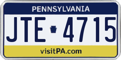 PA license plate JTE4715