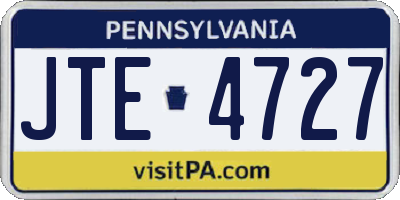 PA license plate JTE4727