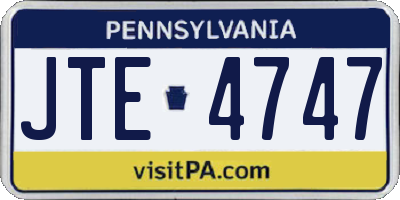 PA license plate JTE4747