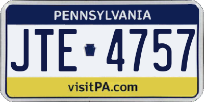 PA license plate JTE4757