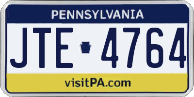 PA license plate JTE4764