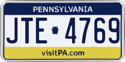 PA license plate JTE4769