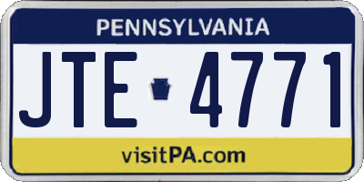 PA license plate JTE4771