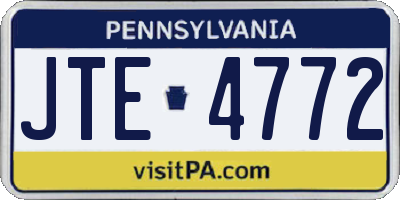 PA license plate JTE4772