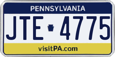 PA license plate JTE4775