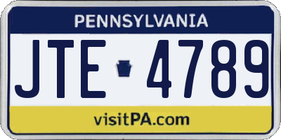 PA license plate JTE4789