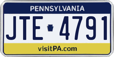 PA license plate JTE4791