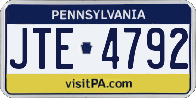 PA license plate JTE4792