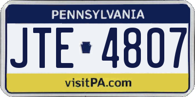 PA license plate JTE4807
