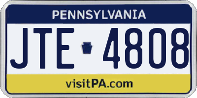 PA license plate JTE4808