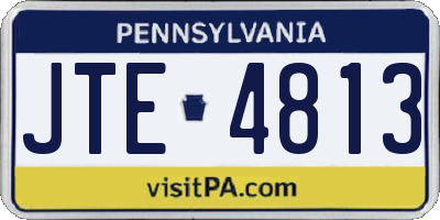 PA license plate JTE4813