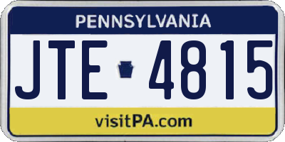 PA license plate JTE4815