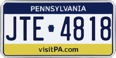 PA license plate JTE4818