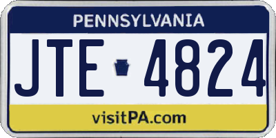 PA license plate JTE4824