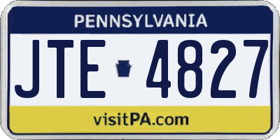 PA license plate JTE4827