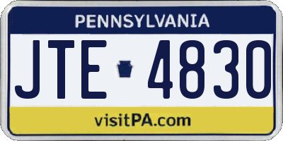 PA license plate JTE4830