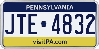 PA license plate JTE4832