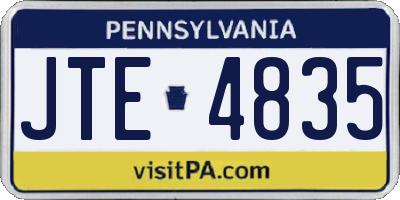 PA license plate JTE4835