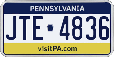 PA license plate JTE4836