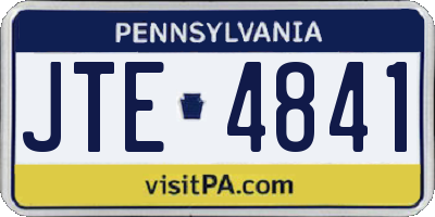PA license plate JTE4841