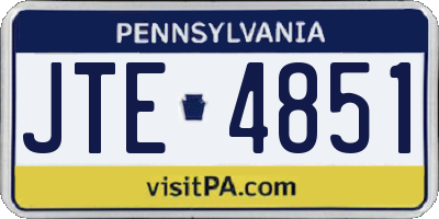 PA license plate JTE4851
