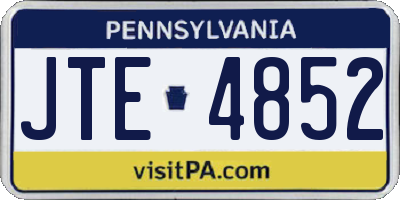 PA license plate JTE4852