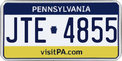 PA license plate JTE4855