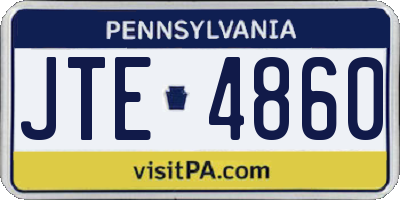 PA license plate JTE4860