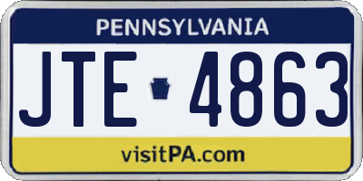 PA license plate JTE4863
