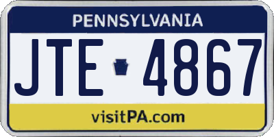 PA license plate JTE4867
