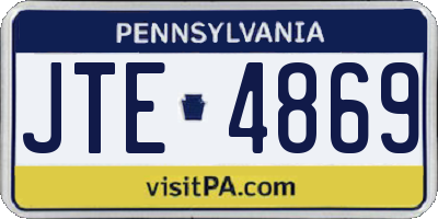 PA license plate JTE4869