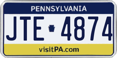 PA license plate JTE4874