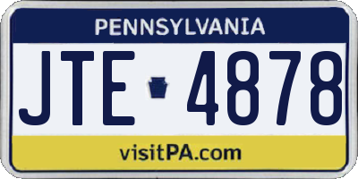 PA license plate JTE4878