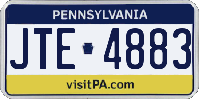 PA license plate JTE4883
