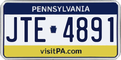 PA license plate JTE4891