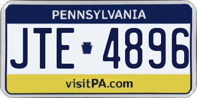 PA license plate JTE4896