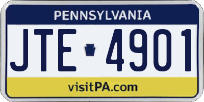 PA license plate JTE4901