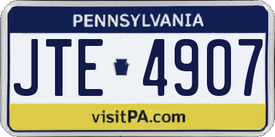 PA license plate JTE4907